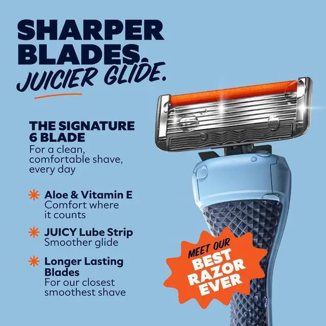 Alt view image 3 of 5 - Dollar Shave Club Men's 6-Blade Razor Starter Set with 1 Handle and 2x 6-Blade Manual Razor Refills