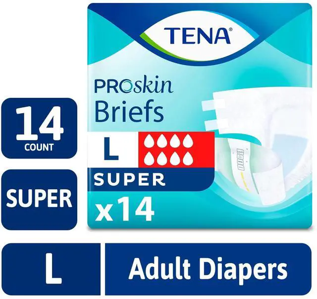 Main image of TENA ProSkin Unisex Adult Diapers, Super Absorbency, Large, 14 Count