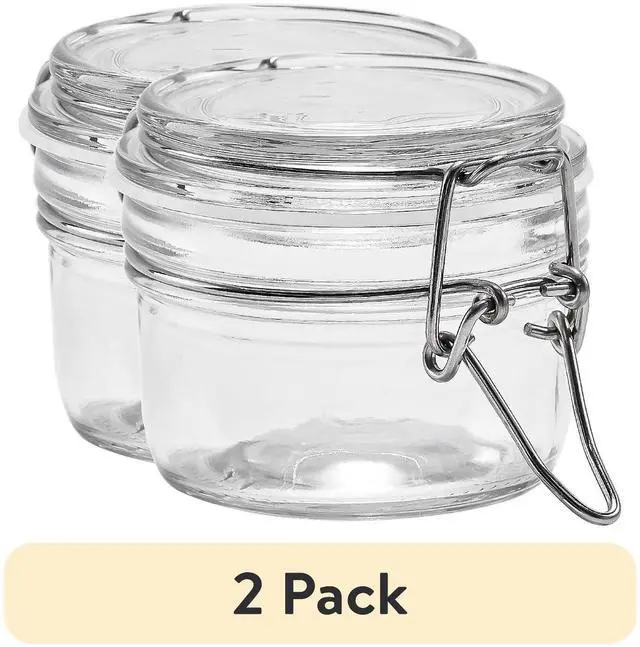 Main image of (2 pack) Mainstays Glass Airtight Food Storage Jar with Lid, Clear Cereal and Dry Food Storage Container for Kitchen Pantry Organization