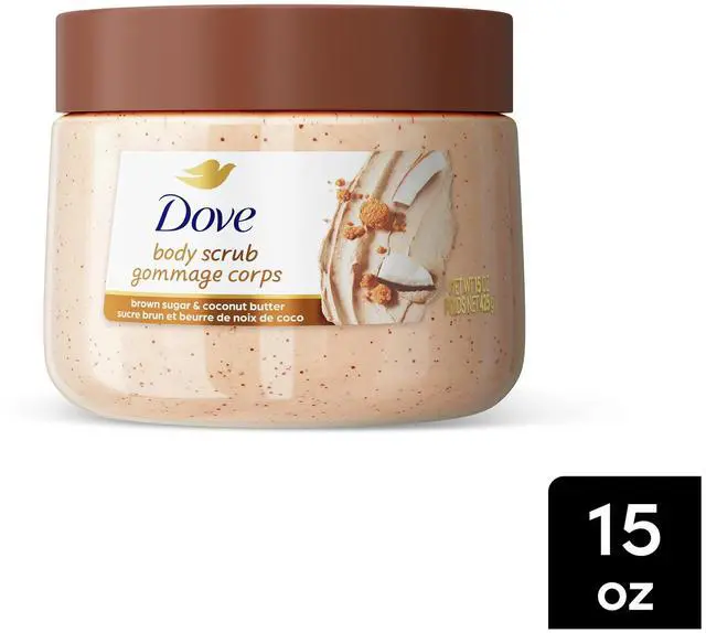 Alt view image 4 of 5 - Dove Exfoliating and Moisturizing Body Scrub, Brown Sugar and Coconut Butter, 15 oz