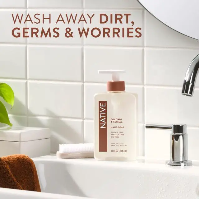Alt view image 4 of 5 - Native Liquid Hand Soap, Coconut & Vanilla, Non-drying, Naturally Derived Cleansers, Sulfate Free, 13 fl oz