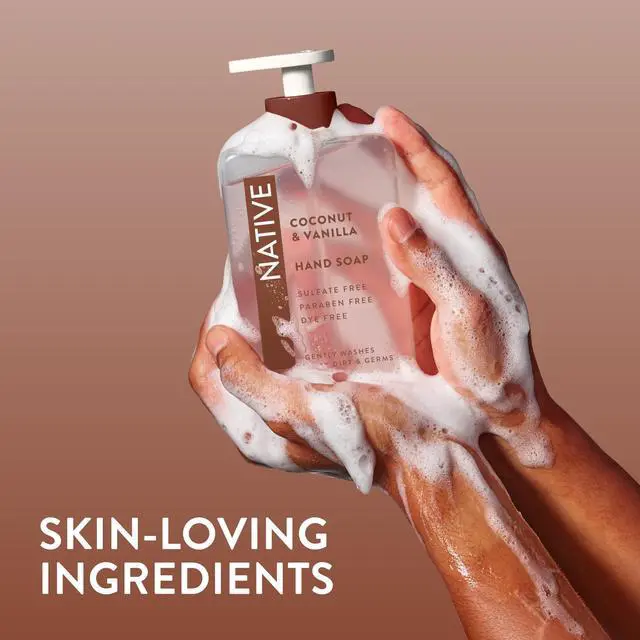 Alt view image 3 of 5 - Native Liquid Hand Soap, Coconut & Vanilla, Non-drying, Naturally Derived Cleansers, Sulfate Free, 13 fl oz