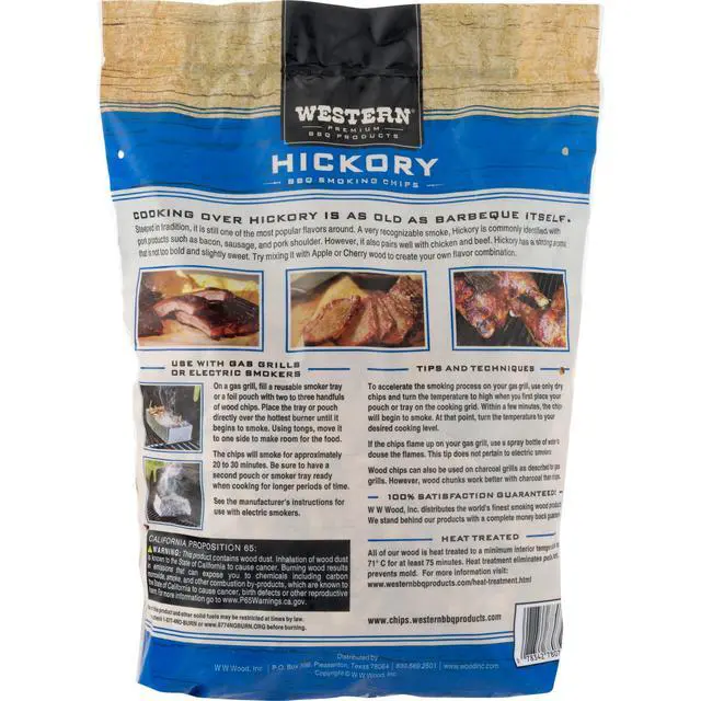 Alt view image 2 of 7 - Western Premium BBQ Products Hickory BBQ Smoking Chips, 180 Cu in