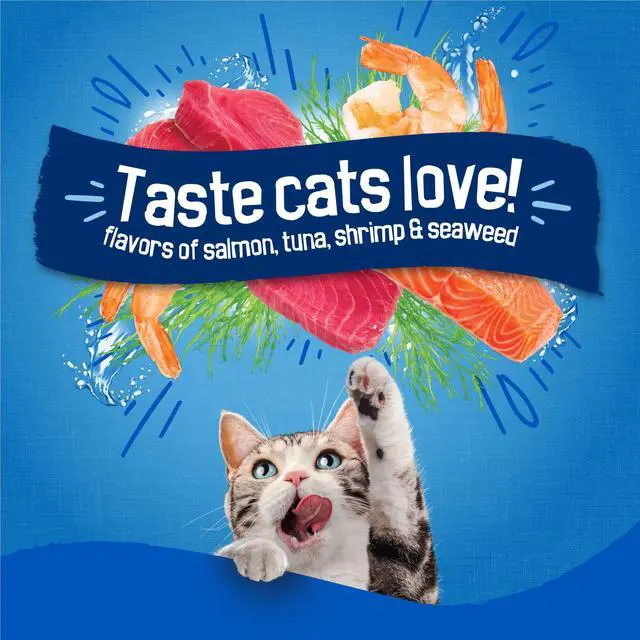 Alt view image 4 of 6 - Purina Friskies Dry Cat Food Seafood Sensations with Salmon, Tuna, and Shrimp Flavors, 3.15 lb Bag