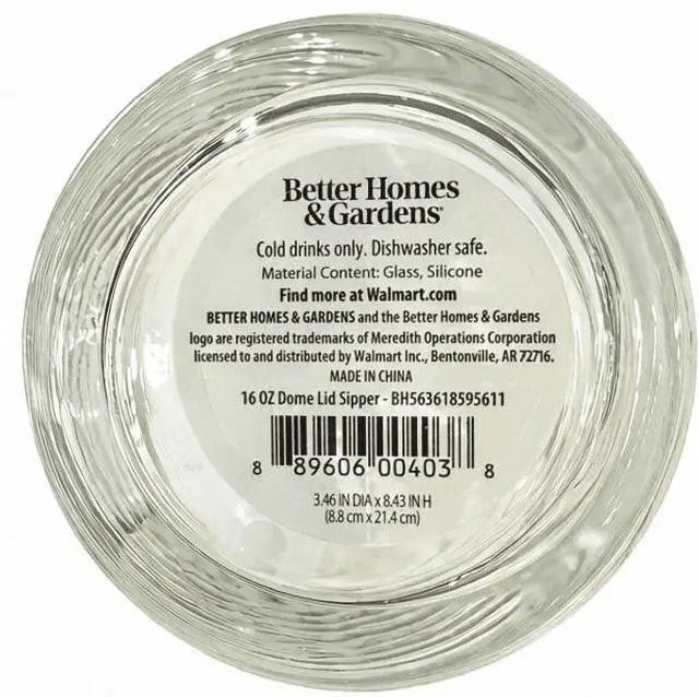 Alt view image 2 of 7 - Better Homes & Gardens 16 oz Clear Glass Tumbler with Dome Lid