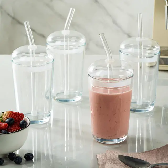 Alt view image 6 of 7 - Better Homes & Gardens 16 oz Clear Glass Tumbler with Dome Lid