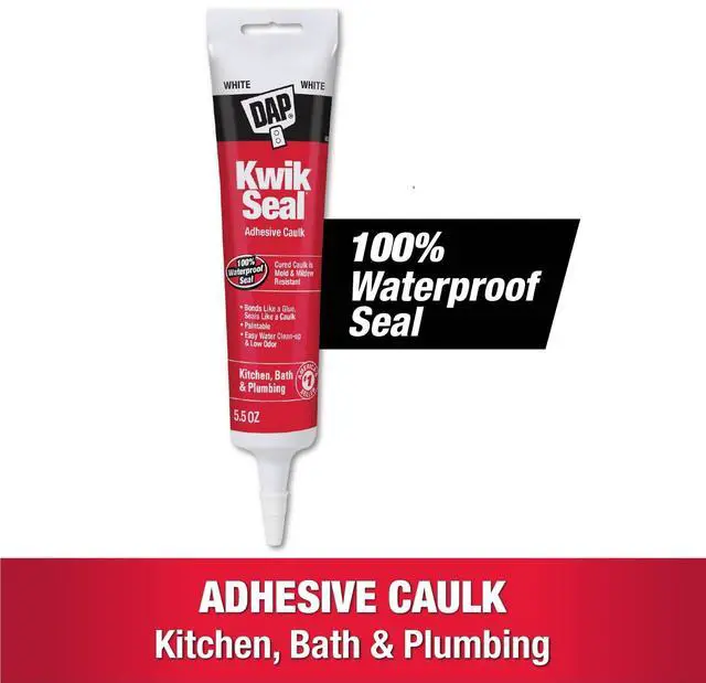 Main image of DAP Kwik Seal 5.5 oz White Adhesive Kitchen and Bath Acrylic Latex Caulk