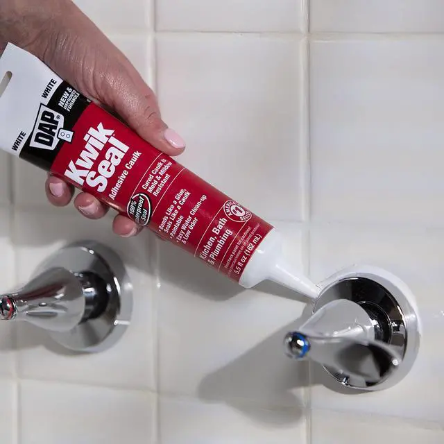 Alt view image 2 of 7 - DAP Kwik Seal 5.5 oz White Adhesive Kitchen and Bath Acrylic Latex Caulk