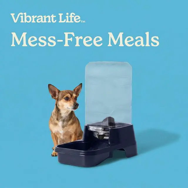 Alt view image 2 of 6 - Vibrant Life 2 lb Gravity Feeder for Extra Small Pets, Navy