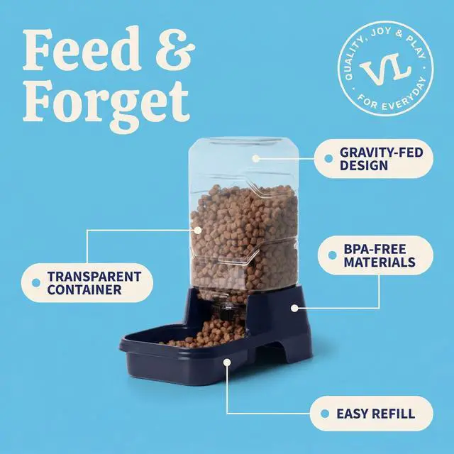 Alt view image 4 of 6 - Vibrant Life 2 lb Gravity Feeder for Extra Small Pets, Navy