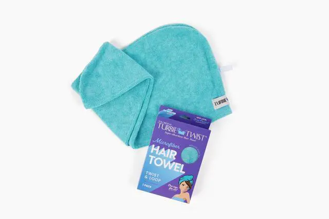Alt view image 4 of 7 - Turbie Twist Microfiber Hair Towel, Kids and Adults, Peacock Blue