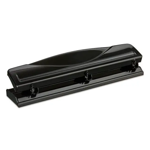Alt view image 2 of 4 - Pen+Gear 3-Hole Punch, 12 Sheet Capacity, Black