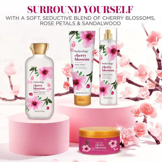 Alt view image 7 of 7 - Bodycology Cherry Blossom 2-in-1 Body Wash and Bubble Bath, 16 fl oz