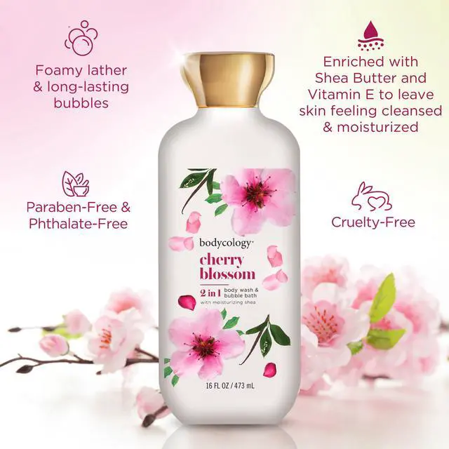 Alt view image 2 of 7 - Bodycology Cherry Blossom 2-in-1 Body Wash and Bubble Bath, 16 fl oz
