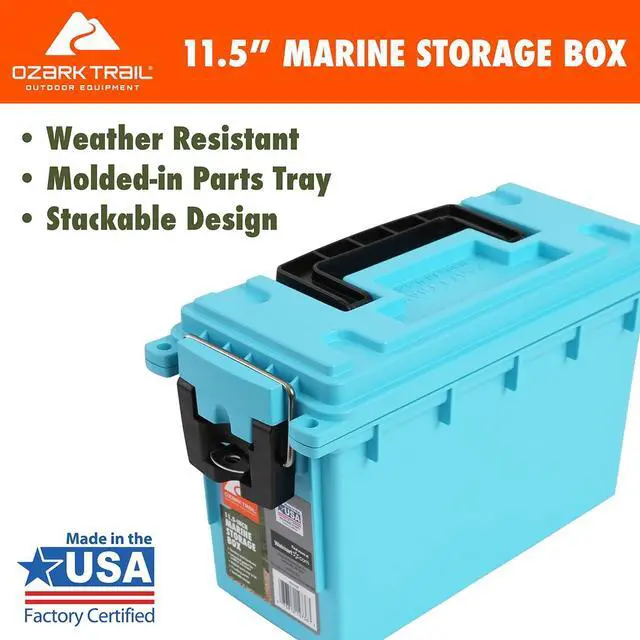 Alt view image 6 of 6 - Ozark Trail Blue Marine Storage Box with Water Resistant Lid