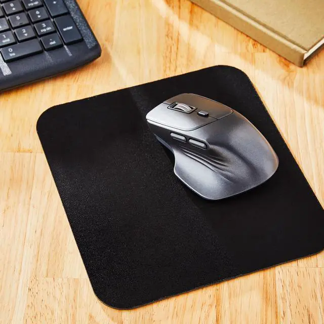 Alt view image 2 of 6 - onn Mouse Pad, square, polyester surface with non-slip natural rubber backing, black