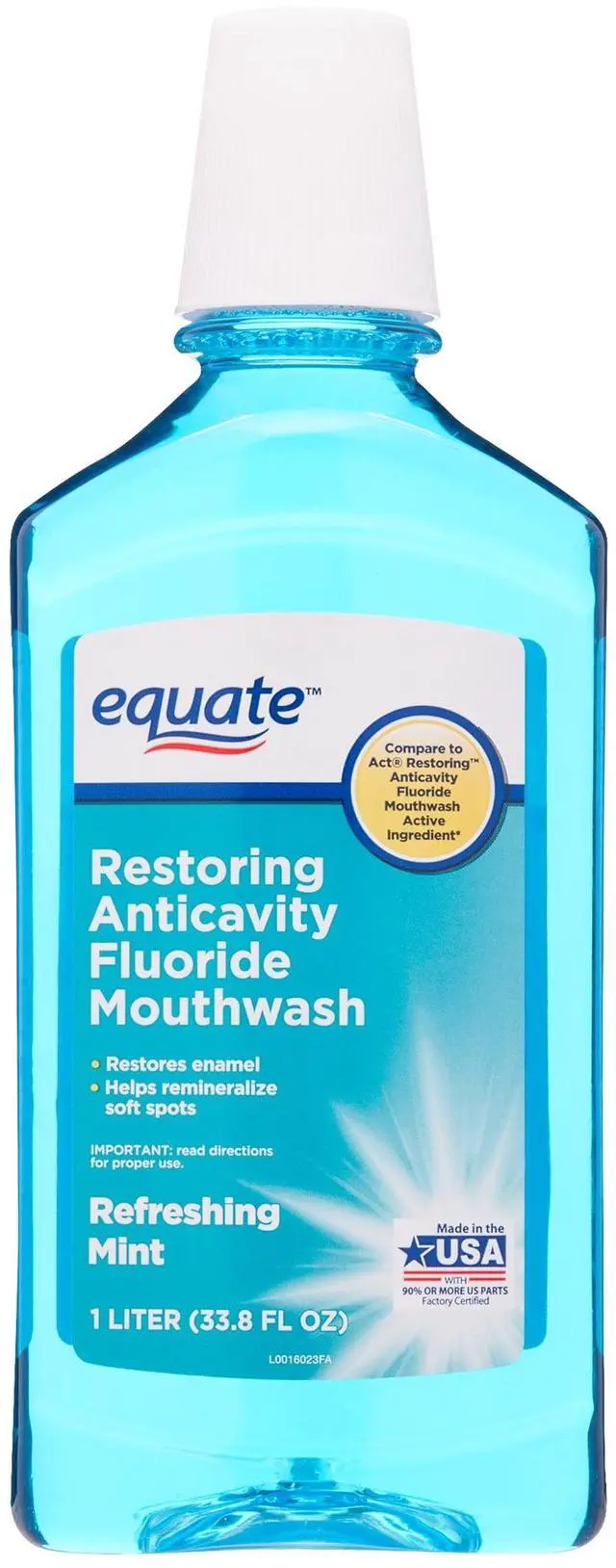 Main image of Equate Restoring Anticavity Fluoride Mouthwash, Refreshing Mint, 1 L
