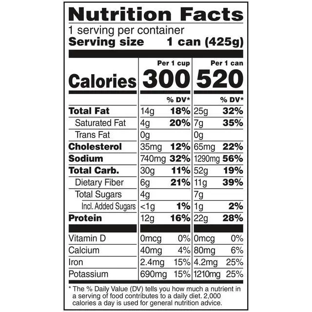 Alt view image 4 of 6 - (2 pack) Wolf Brand Homestyle Chili With Beans, 22g Protein Per Serving, 15 oz. Can