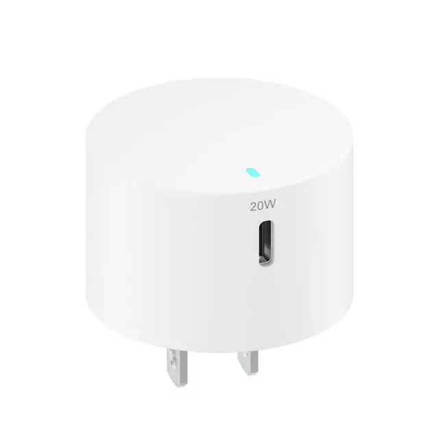 Alt view image 6 of 6 - onn 20W Single USB-C Port Wall Charger, Fast Charging, USB-IF Certified, Foldable Plug, White - Compatible with iPhone 17/16/15 Series, Samsung Galaxy, Note, Pixel Devices iPad Pro, & More
