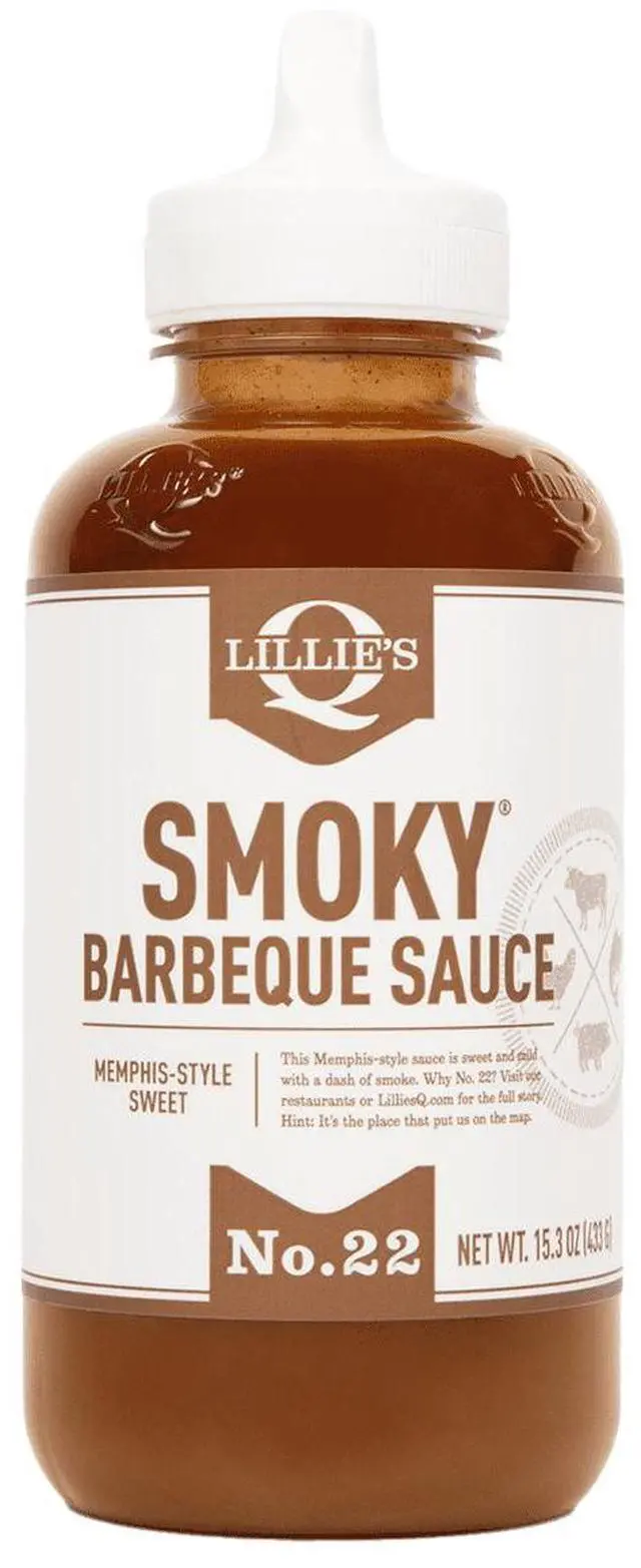 Main image of Lillies Q Memphis Style BBQ Sauce Smoky & Sweet Barbecue Sauce for Ribs, Pulled Pork & Chicken, 15.3 oz Squeeze Bottle