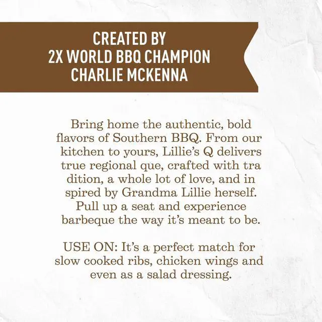 Alt view image 4 of 7 - Lillies Q Memphis Style BBQ Sauce Smoky & Sweet Barbecue Sauce for Ribs, Pulled Pork & Chicken, 15.3 oz Squeeze Bottle