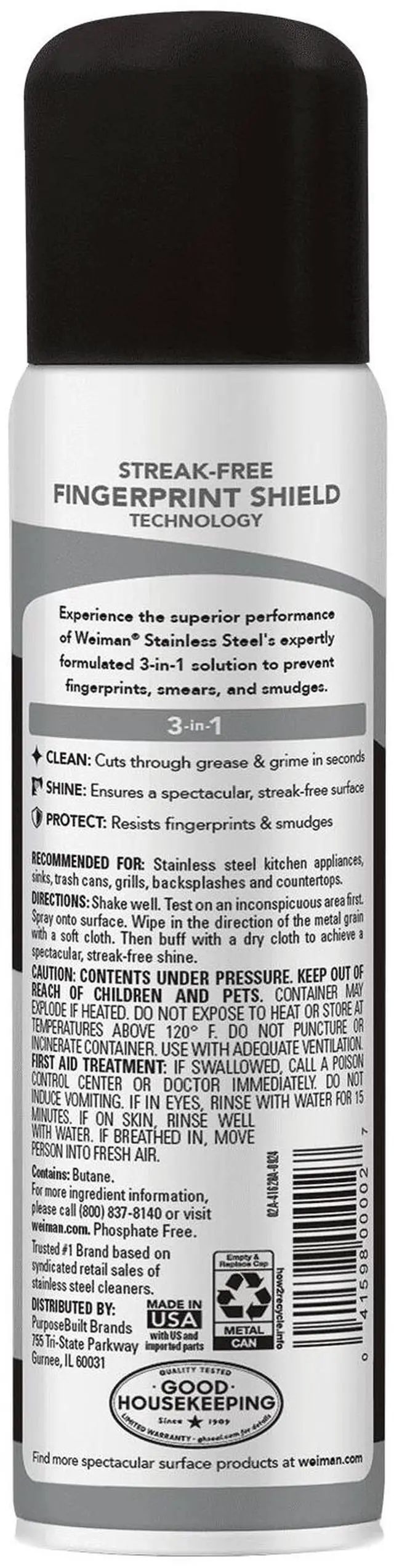 Alt view image 3 of 6 - Weiman Stainless Steel Cleaner & Polish Spray for Kitchen and Home Appliances, 12 oz, Floral Scent