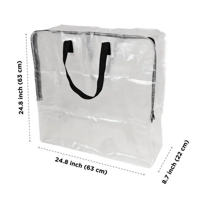 Alt view image 3 of 7 - Mainstays Clear 24 Gallon Slim Storage and Moving Bag with Zipper Closure and Dual Carry Handles