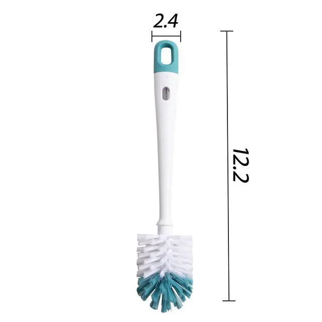 Alt view image 7 of 7 - Mainstays 2-Piece Bottle and Straw Curved Cleaning Brush Set, 12 in, Cool Blue/White