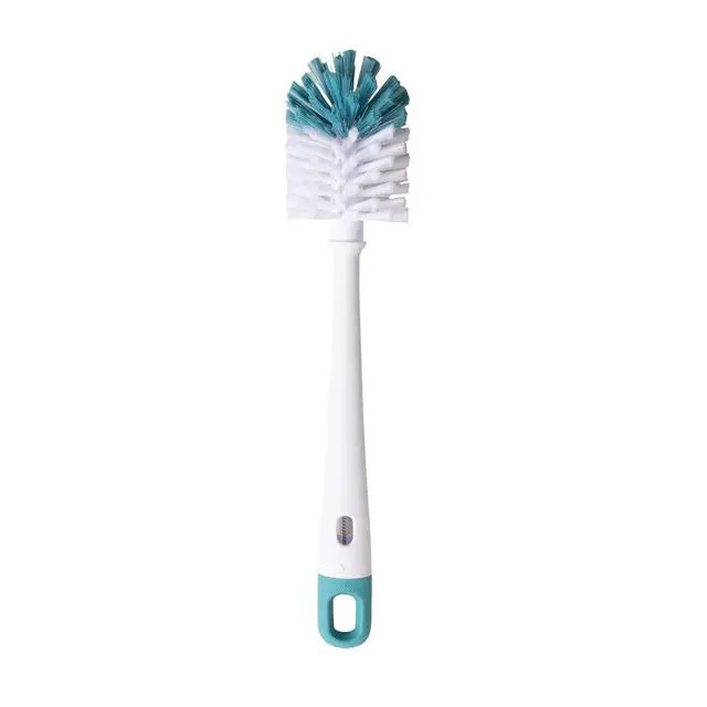 Alt view image 5 of 7 - Mainstays 2-Piece Bottle and Straw Curved Cleaning Brush Set, 12 in, Cool Blue/White