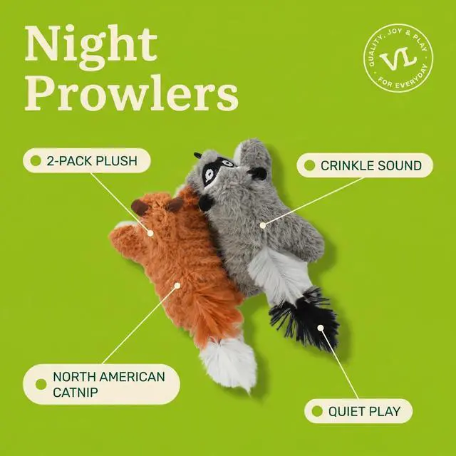 Alt view image 5 of 7 - Vibrant Life Plush Cat Toys with Crinkle and Catnip, Lemur and Squirrel, 2 Count