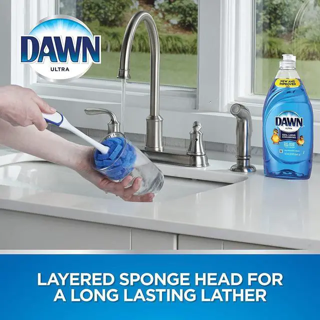 Alt view image 3 of 5 - Dawn Ultra 11" Puff Glassware and Dish Cleaning Brush Wand with Sponge Head