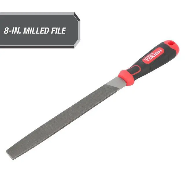 Alt view image 5 of 6 - Hyper Tough 8-Inch Steel Mill Bastard File with Ergonomic Soft Grip, 2202V