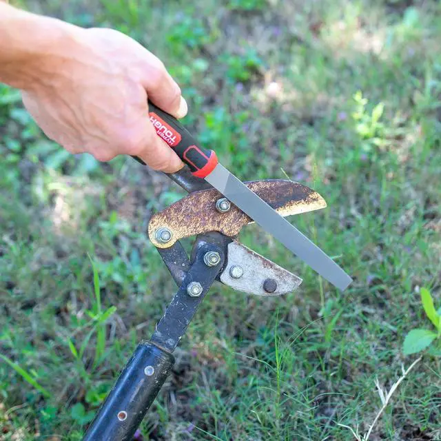 Alt view image 2 of 6 - Hyper Tough 8-Inch Steel Mill Bastard File with Ergonomic Soft Grip, 2202V
