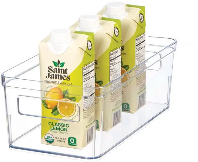 Alt view image 2 of 5 - Mainstays Medium Clear Plastic Pantry Storage Organizer Bin with Handles, 12 in x 6 in x 4 in