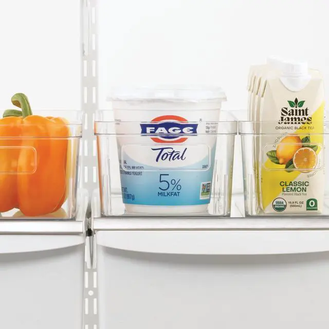 Alt view image 5 of 5 - Mainstays Medium Clear Plastic Pantry Storage Organizer Bin with Handles, 12 in x 6 in x 4 in