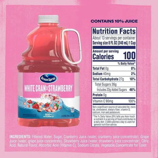 Alt view image 3 of 5 - Ocean Spray® White Cran-Strawberry Juice Drink, 3L Bottle