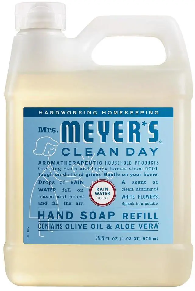 Main image of MRS. MEYER'S CLEAN DAY Hand Soap Refill, Rain Water Scent, 33 Fl Oz Bottle