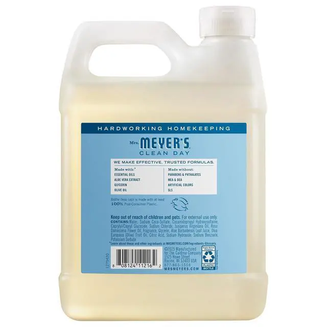 Alt view image 6 of 6 - MRS. MEYER'S CLEAN DAY Hand Soap Refill, Rain Water Scent, 33 Fl Oz Bottle
