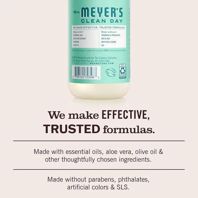 Alt view image 2 of 6 - MRS. MEYER'S CLEAN DAY Hand Soap, Mint Scent, 12.5 Fl Oz Bottle
