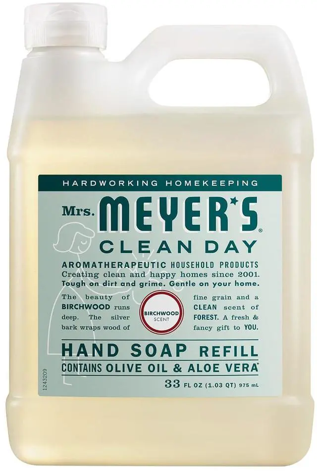 Main image of Mrs. MEYER'S CLEAN DAY Hand Soap Refill, Birchwood Scent, 33 Fl Oz Bottle