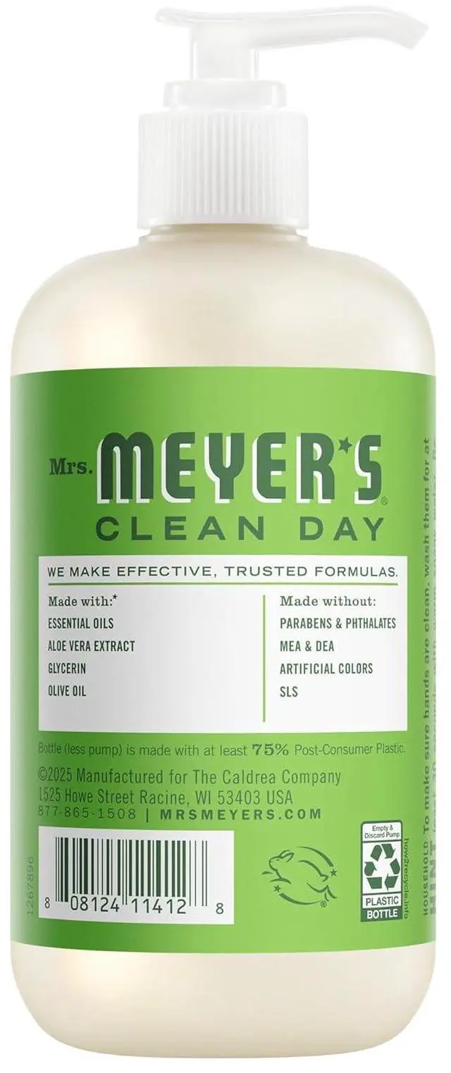 Alt view image 2 of 6 - MRS. MEYER'S CLEAN DAY Hand Soap, Fresh Cut Grass Scent, 12.5 Fl Oz Bottle