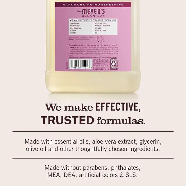 Alt view image 6 of 6 - MRS. MEYER'S CLEAN DAY Liquid Hand Soap Refill, Peony Scent, 33 fl oz