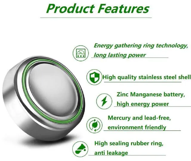 Alt view image 3 of 6 - 10pcs 1.5V AG10 Alkaline Battery 189 389 AG10 LR1130 LR54 V10GA Battery Alkaline Button Coin Cell Batteries