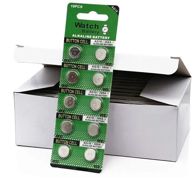Alt view image 2 of 6 - 10pcs 1.5V AG10 Alkaline Battery 189 389 AG10 LR1130 LR54 V10GA Battery Alkaline Button Coin Cell Batteries
