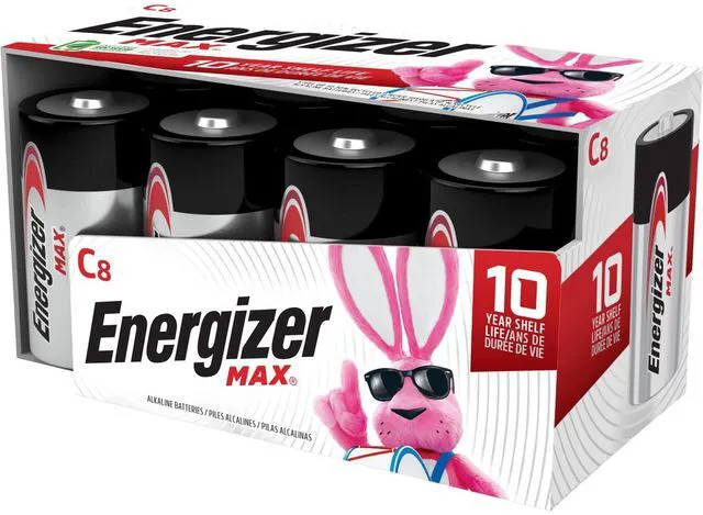 Main image of Energizer MAX C Batteries, Premium Alkaline C Cell Batteries (8 Battery Count)