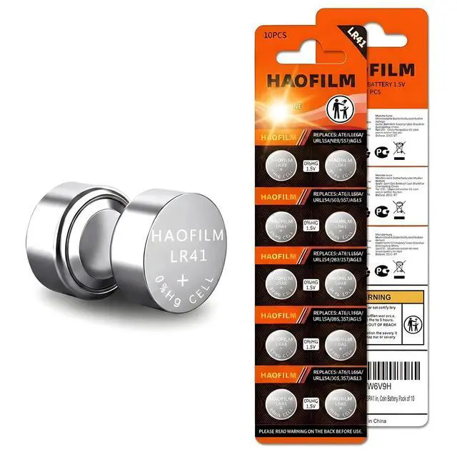 Alt view image 7 of 7 - HAOFILM 10-Pack LR41 Button Batteries, AG3 392 384 SR41 1.5V Cell Battery