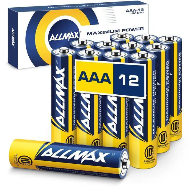 Main image of Allmax AAA Maximum Power Alkaline Batteries (12 Count) 1.5V