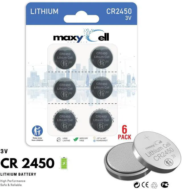 Alt view image 2 of 7 - 2450 CR2450 Lithium Coin Cell Battery 3V High-Capacity Long-Lasting Reliable Power for Watches, Key Fobs, Fitness Trackers, Medical Devices, Thermometers, Leak-Proof Design DL2450 (6 Pack)