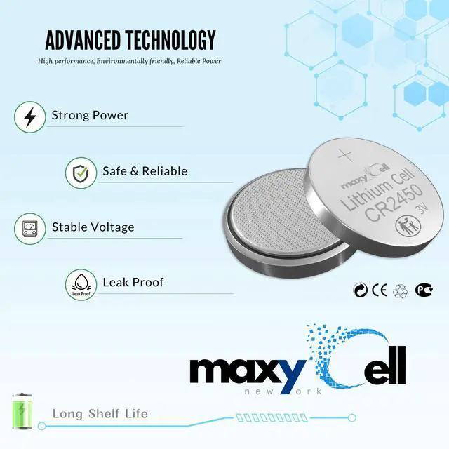Alt view image 6 of 7 - 2450 CR2450 Lithium Coin Cell Battery 3V High-Capacity Long-Lasting Reliable Power for Watches, Key Fobs, Fitness Trackers, Medical Devices, Thermometers, Leak-Proof Design DL2450 (6 Pack)