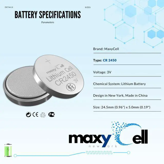 Alt view image 5 of 7 - 2450 CR2450 Lithium Coin Cell Battery 3V High-Capacity Long-Lasting Reliable Power for Watches, Key Fobs, Fitness Trackers, Medical Devices, Thermometers, Leak-Proof Design DL2450 (6 Pack)